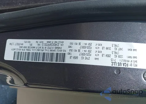 2015 Dodge Grand Caravan Sxt из США, поврежденный, VIN 2C4RDGCG0FR733113